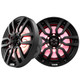 DS18 Hydro 8-inch 2-Way Marine Speakers with RGB LED Lights - Matte Black, 375W RMS Power