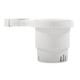 Camco Clamp-On Rail Mounted Cup Holder Large for 1-1/2 to 2 Inch Rails - White