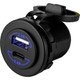 Sea-Dog Round Dual USB & USB-C Power Socket with LED Illumination