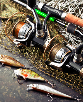 Tackle and supplies tailored for ice fishing.