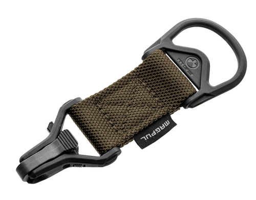 Magpul MAG516-COY MS1/MS3 Sling Adapter made of Steel with Coyote Melonite Finish, Polymer Hardware, Nylon 1.25" Webbing & Two to One-Point Design for AR-15, M4 & M16