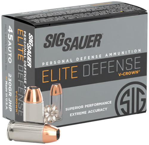 SIG AMMO 45ACP 230GR ELITE V-CROWN JHP 20/10