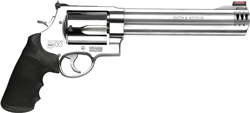 S&W 500 500SW 8.38" AS 5-SHOT HI-VIZ STAINLESS RUBBER