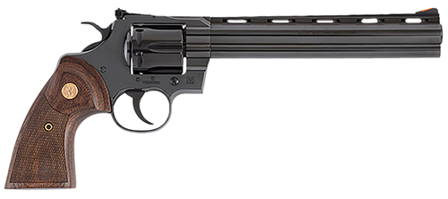 Colt Mfg PYTHONBP8WTS Python  357 Mag 6 Shot 8" Blued Carbon Steel Vent Rib Barrel, Cylinder & Frame, Wood Grip, Exposed Hammer