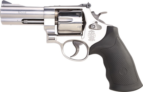 S&W 610 .10MM 4" AS 6-SHOT STAINLESS STEEL RUBBER