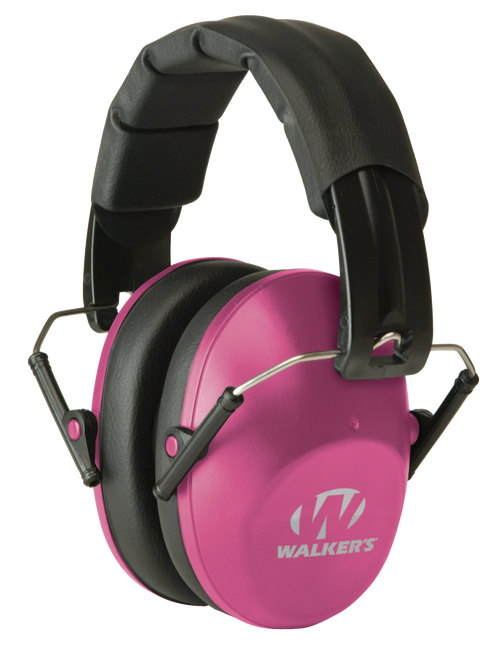 Walker's GWPFPM1PNK Pro Low Profile Passive Muff 22 dB Over the Head Pink/Black Polymer
