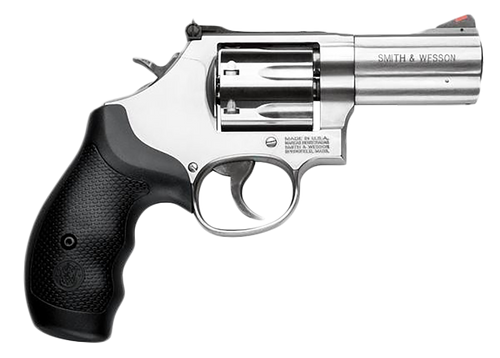 Smith & Wesson 164300 M686 Plus  L-Frame 38 S&W Spl +P/357 Mag 7rd, 3" Satin Stainless Steel Barrel, Cylinder & Frame, Black Finger Groove Grip
