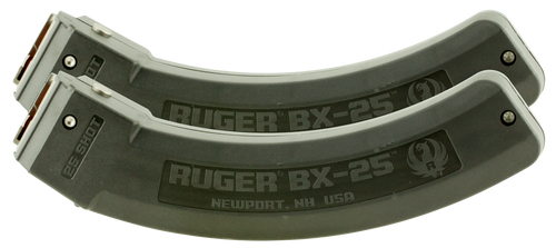 Ruger 90548 BX-25 Value Pack 25rd Magazine Fits Ruger 10/22/SR/77/Charger 22LR BX-25 Black 2 Pack