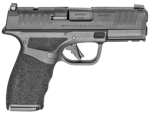 Springfield Armory HCP9379BOSP Hellcat Pro OSP 9mm Luger 15+1 3.70" Black Melonite Optic Ready/Serrated Slide, Black Polymer Frame w/Picatinny Rail, Black Polymer w/Adaptive Texture Grips Right Hand