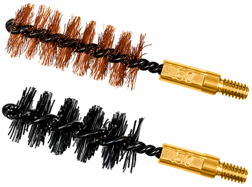 Otis FG350NB Bore Brush Set  50 Cal/12.7mm 8-32 Thread 2" Long Bronze/Nylon Brush 2 Per Pkg