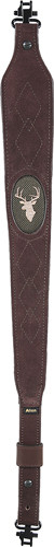 ALLEN SUED DEER HEAD SLING W/ SWIVELS  BROWN LEATHER