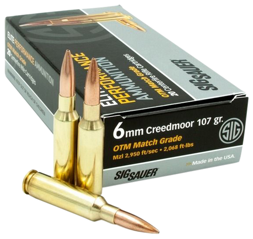 Sig Sauer E6MMCM220 Marksman Elite  6mm Creedmoor 107 gr Open Tip Match 20 Per Box/ 10 Case