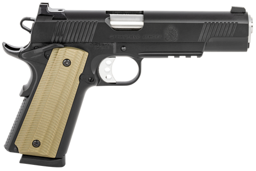 Springfield Armory PO9230 1911 Operator 45 ACP 8+1 5" Barrel, Black Cerakote Carbon Steel Frame w/Beavertail, Integral Picatinny Acc. Rail, Serrated Slide, VZ G10 Grip