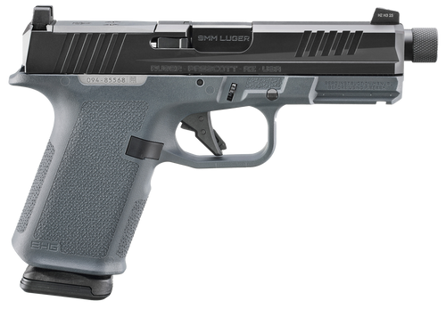 Ruger 19412 RXM  9mm Luger 15+1 4" Black FNC Nitride Threaded Barrel & Alloy Steel Optic Ready/Serrated Slide, Stealth Gray Polymer Frame w/Accessory Rail, RMR/RMSc/DeltaPoint Pro Footprint