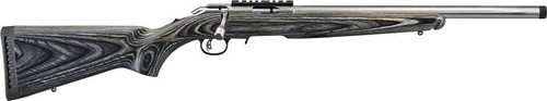 RUGER AMERICAN 22WMR TARGET 18" SS THREADED BLACK LAMINATE