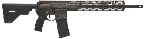 HK 81001204 MR556 A4 5.56x45mm 10+1 16.50" Black Threaded Barrel, Patriot Brown Picatinny Rail Receiver, M-LOK Handguard, 6 Position Black Synthetic Stock, Ambidextrous