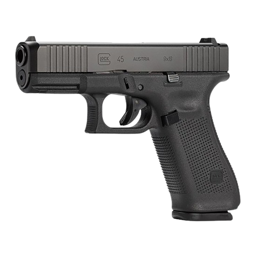Glock UA455S201 G45 Gen5 9mm Luger 17+1 4.02" Black GMB Barrel, Black nDLC Serrated Steel Slide, Black Polymer Frame w/Picatinny Rail, Interchangeable Backstrap Grip, Ambidextrous