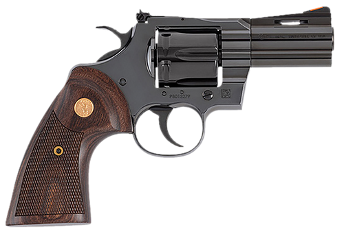 Colt Mfg PYTHONBP3WTS Python  357 Mag 6 Shot 3" Blued Carbon Steel Vent Rib Barrel, Cylinder & Frame, Wood Grip, Exposed Hammer