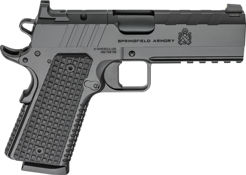 Springfield Armory PX9228LAOS 1911 Emissary 45 ACP 8+1 4.25" Stainless Steel Barrel Optic Ready Black Carbon Steel Slide VZ Grips Thin-Line G10 Grip