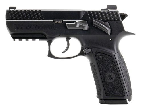 IWI US J941PSL9II Jericho 941 Enhanced 9mm Luger Caliber with 3.80" Barrel, 16+1 Capacity, Overall Black Finish, Picatinny Rail Frame, Serrated Steel Slide & Polymer Grip