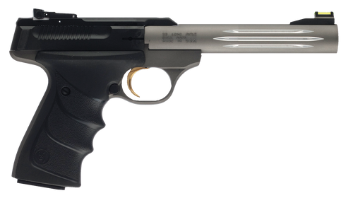 Browning 051461490 Buck Mark Lite *CA Compliant 22 LR 10+1 5.50" Matte Gray Fluted Barrel, Serrated Steel Slide, Matte Gray Aluminum Frame & Black Ultragrip RX Grips