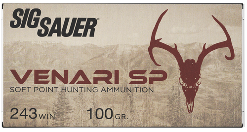 Sig Sauer V243SP10020 Venari  243Win 100gr Soft Point 20 Per Box/10 Case