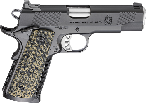 Springfield Armory PC9124 1911 TRP  45 ACP 8+1 4.25" Stainless Match Grade Barrel, Black Cerakote Serrated Carbon Steel Slide & Frame w/Beavertail, VZ Hydra G10 Grip
