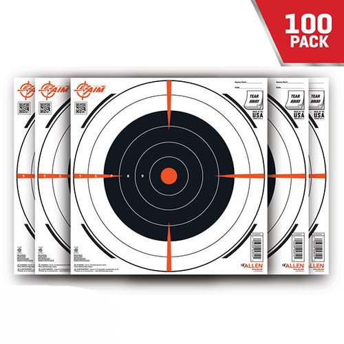 ALLEN EZ AIM PAPER 12X12 BULLSEYE TARGET 100PK