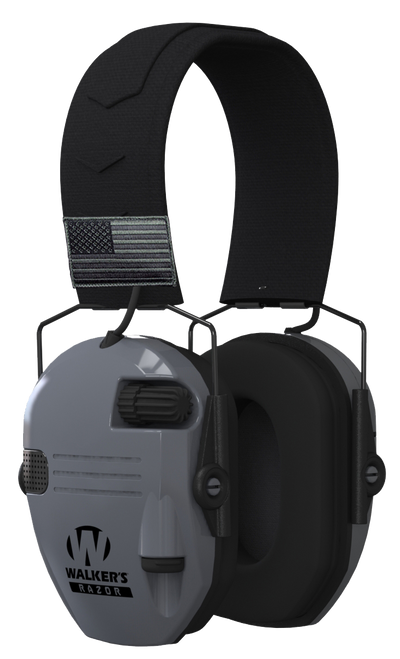 Walker's GWPRSEMPATGY Razor Patriot 23 dB Over the Head Sports South Exclusive Black/Gray Polymer