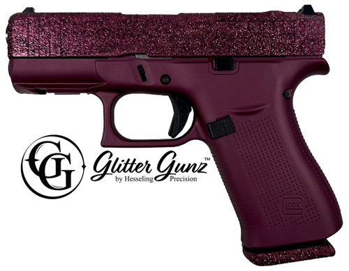 GLOCK 43X MOS 9MM 3.41 GLITTER GUNZ BLK CHERRY