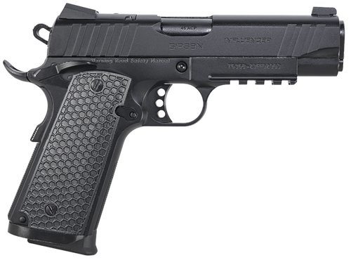 EAA GIRSAN 391044 MC1911 C Influencer Compact 45 ACP 8+1 4.40" Blued Steel Barrel, Black Cerakote Optic Ready/Serrated Steel Slide & Frame w/Picatinny Rail & Beavertail, Black Polymer Grip