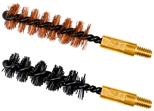 Otis FG338NB Bore Brush Set  9mm/38 Spl/375/380 Cal 8-32" Thread 2" Long Bronze/Nylon Bristles 2 Per Pkg