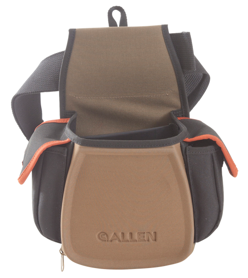 Allen 8306 Eliminator Pro Double Compartment Shooting Bag Black w/Coffee & Copper Accents, Elastic Loops, Side Pockets & D-Ring 7" x 4.75" x 12" Exterior Dimensions