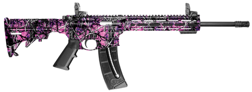 Smith & Wesson 10212 M&P15 Sport 22 LR  25+1 16.50" Black Carbon Steel Barrel, Muddy Girl Finish, 6 Position CAR Stock, 10" Magpul M-Lok Handguard, Magpul MBUS Sights, Manual Safety, Optics Ready