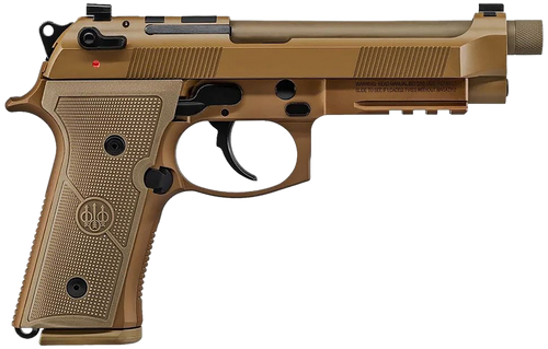 Beretta USA JS92QM9A4G M9A4 Centurion 9mm Luger 5.10" Barrel 10+1, Flat Dark Earth Cerakote Frame, Serrated Steel Optic Cut Slide, Polymer Grip & Decocker Safety