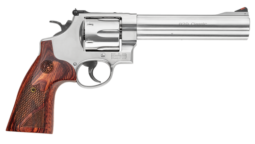 Smith & Wesson 150714 Model 629 Deluxe 44 Rem Mag or 44 S&W Spl Stainless Steel 6.50" Barrel & 6rd Cylinder, Satin Stainless Steel N-Frame, Textured Wood Grip