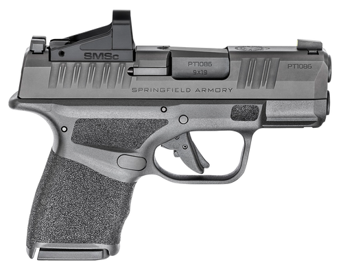 Springfield Armory HC9319BOSPSMSC Hellcat Micro-Compact OSP 9mm Luger 3" 11+1, 13+1 Black Black Melonite Steel Slide Adaptive Textured Black Polymer Grip Includes Shield SMSc