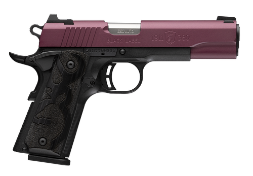 Browning 051994492 1911-380 Black Label Full Size Frame 380 ACP 8+1 4.25" Matte Stainless Steel Barrel, Black Cherry Cerakote Serrated Steel Slide, Matte Black Polymer Frame w/Beavertail