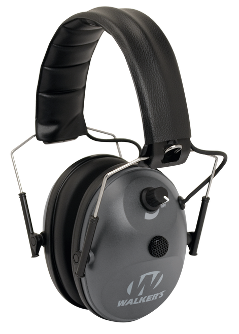 Walker's GWPWLK1MEM Single Mic Electronic Muff 24 dB Over the Head Gray/Black Polymer