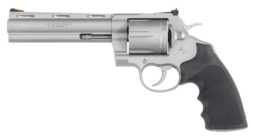 Colt Mfg ANACONDASM6RTS Anaconda  44 Mag 6rd Shot 6" Matte Stainless Vent Rib Barrel, Cylinder & Frame, Black Grip