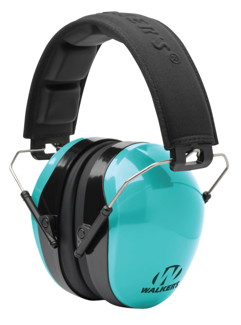Walker's GWPDCPMLTL Advanced Protection Passive Muff 26 dB Over the Head Aqua Blue/Black Polymer