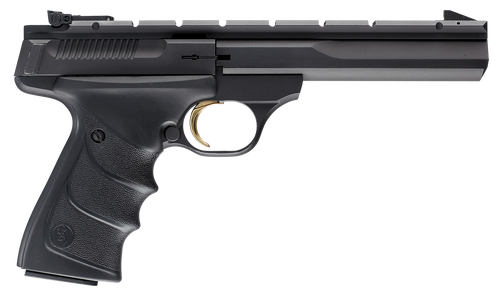 Browning 051421490 Buck Mark Contour *CA Compliant 22 LR 10+1 5.50" Black Contoured Barrel, Matte Blued Aluminum Frame & Receiver w/Rail, Black Overmolded Grip, Right Hand