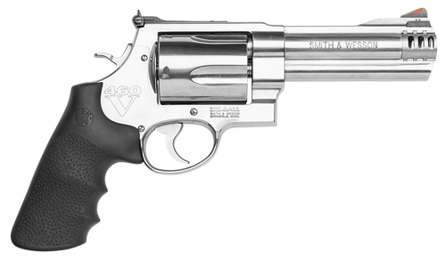 Smith & Wesson 163465 Model 460 XVR 460 S&W Mag 5" Stainless Steel Barrel & 5rd Cylinder, Satin  Stainless Steel X-Frame, Includes Two Rear Sights & Two Muzzle Brakes