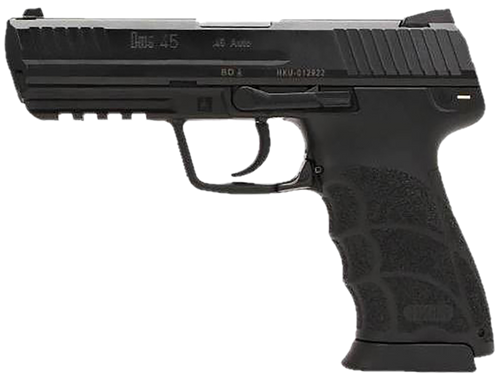HK 81001114 HK45 V7 LEM .45 ACP DAO 10+1 4.46" Black Polygonal Rifled Barrel, Black Cerakote Serrated Steel Slide, Black Polymer Frame w/Picatinny Rail, Ambidextrous