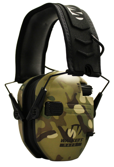 Walker's GWPRSEMMCC Razor Slim Electronic Muff 23 dB Over the Head MultiCam/Black Polymer
