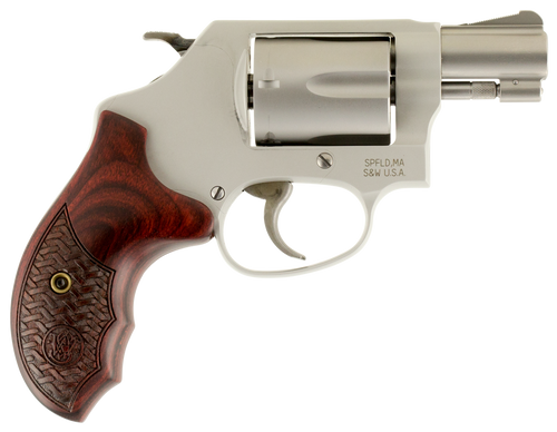 Smith & Wesson 170349 Model 637 Performance Center Enhanced Action 38 S&W Spl +P 5 Shot 1.88" Stainless Steel Barrel/Cylinder, Matte Silver Aluminum Alloy J-Frame, Custom Wood Grip, Internal Lock