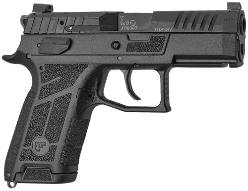 CZ-USA 01660 P-09 C Nocturne Compact Frame 9mm Luger 10+1 3.74" Black Steel Barrel, Black Optic Cut/Serrated Steel Slide, Black Polymer Frame w/Picatinny Rail, Textured Grip