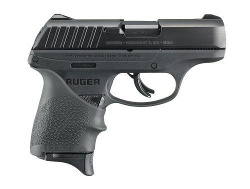 Ruger 13211 EC9s  9mm Luger Caliber with 3.50" Barrel, 7+1 Capacity, Black Finish Frame, Serrated Black Oxide Steel Slide & Hogue Beavertail Grip Sleeve Grip