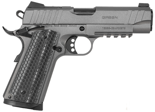 Girsan 391144 MC1911 C Influencer Compact 45 ACP 8+1 4.40" Black Steel Barrel, Tungsten Gray Cerakote Optic Ready/Serrated Steel Slide & Frame w/Picatinny Rail & Beavertail, Gray Polymer Grip