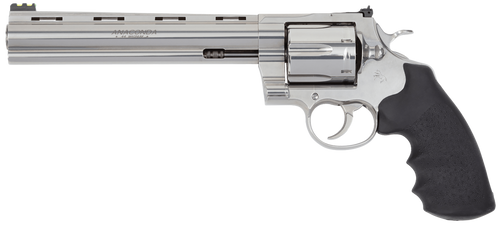 Colt Mfg ANACONDASP8RFT Anaconda Target 44 Mag 6rd 8" Stainless Vent Rib Barrel, Stainless Steel Frame Black & Rubber Grip